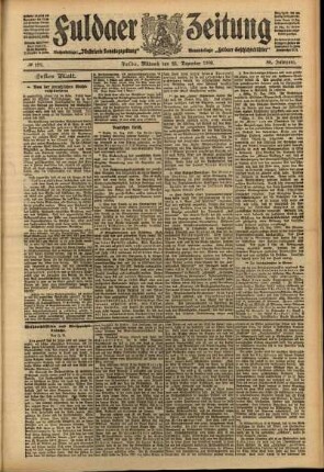 Erste Ausgabe vom Mittwoch, den 22. Dezember 1909.