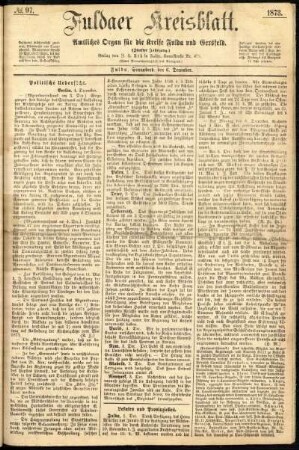Ausgabe vom Samstag, den 06. Dezember 1873.