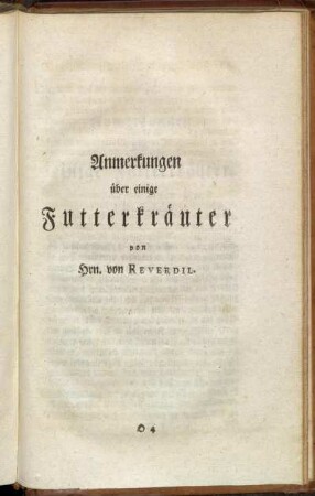Anmerkungen über einige Futterkräuter