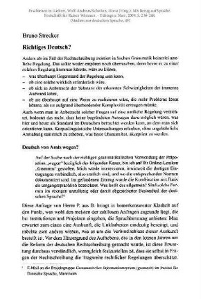 Richtiges Deutsch?