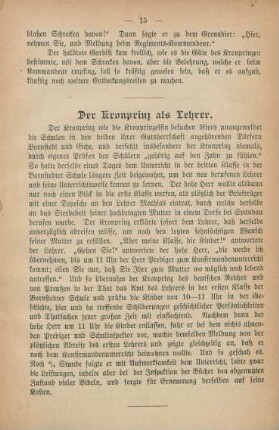 Der Kronprinz als Lehrer