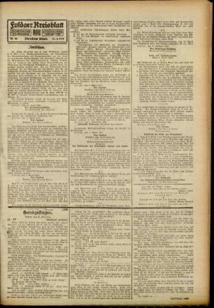 Zweite Ausgabe vom Samstag, den 13. April 1918.