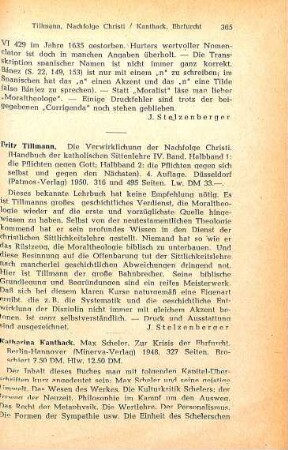 365-366 [Rezension] Kanthack, Katharina, Max Scheler