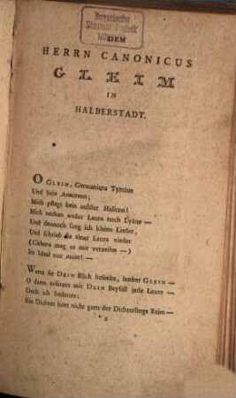 Lieder In Drey Büchern