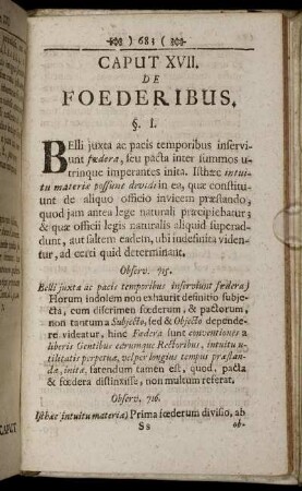Caput XVII. De Foederibus.