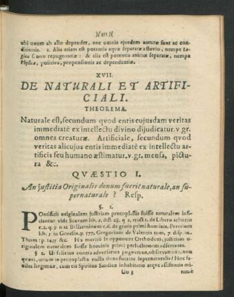 XVII. De Naturali Et Artificiali.