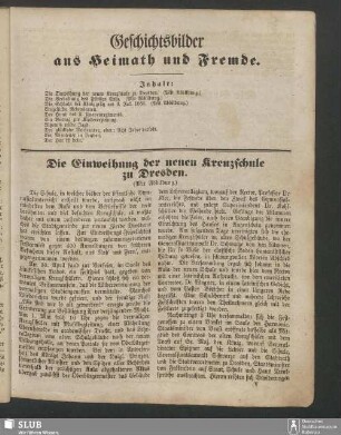 Geschichtsbilder aus Heimath und Fremde