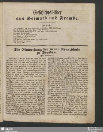 Geschichtsbilder aus Heimath und Fremde