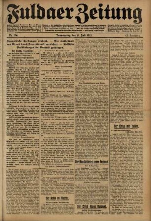 Ausgabe vom Donnerstag, den 08. Juli 1915.