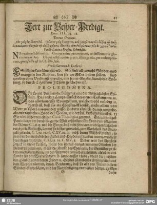 Text zur Vesper-Predigt. Rom. III, 23. 24