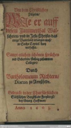 Vom christlichen Pilgrim