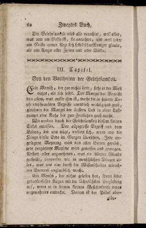 III. Capitel. Von den Vortheilen der Gelehrsamkeit.