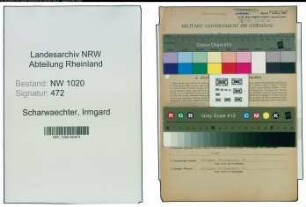 Entnazifizierung Irmgard Scharwaechter , geb. 15.05.1914 (Lehrerin)