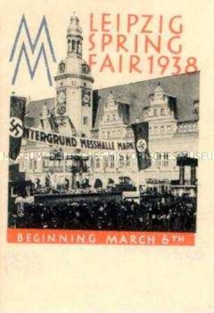 Vignette zur Leipziger Frühjahrsmesse 1938 (in englischer Sprache)