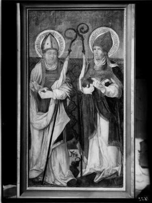 Bohlsbach Katholische Sankt Laurentius Kirche Altarflügel links Heiliger Euchraius und rechts Heiliger Nikolaus