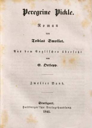 Peregrine Pickle : Roman, 2
