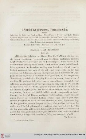 2: Heinrich Kupferwurm, Formschneider