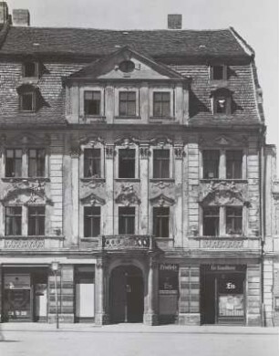 Görlitz, Obermarkt 29. Wohnhaus mit Laden (bezeichnet 1718, 1719 (Stuck), 1722 (Stuck), 1974/1976 Restaurierung). Straßenansicht