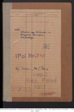 Aufenthalt von Ausländern im Reichsgebiet, Passvergehen, Strafanträge