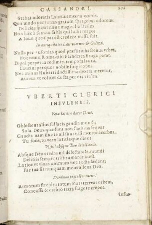 Uberti Clerici Insulensis.