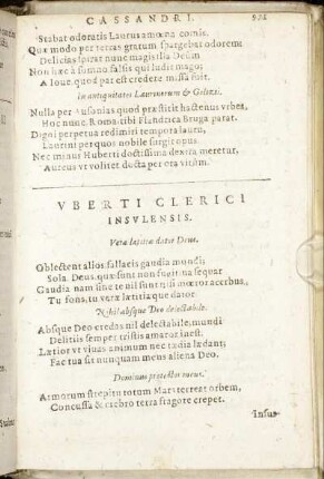 Uberti Clerici Insulensis.