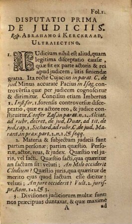 De iudiciis disputationes septendecim : Traiecti ad Rhenum