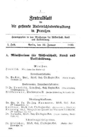 Ministerium für Wissenschaft, Kunst und Volksbildung