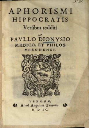 Aphorismi Hippocratis versibus redditi