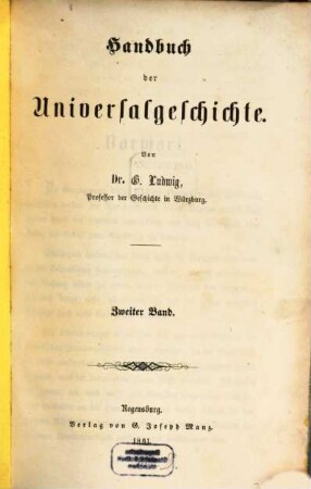 Handbuch der Universalgeschichte, 2