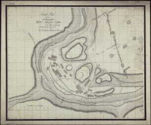 Grundriss des Grubengebäudes bei Hilbersdorf (Rammelsberg), Maßstab zu 100 Lachter, kolorierte Handzeichnung, 1796