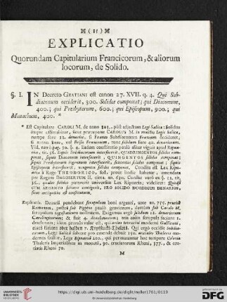 Explicatio quorundam Capitularium Francicorum, & aliorum locorum, de Solido