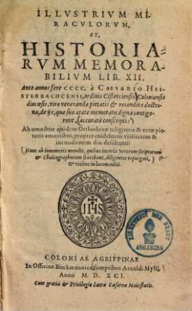 Illustrium miraculorum et historiarum memorabilium lib. XII.