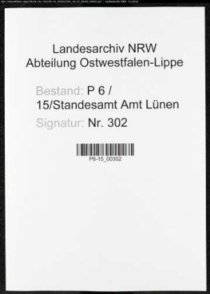 Sterberegister Standesamt Lünen