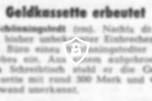 Geldkassette erbeutet