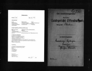 Untersuchungsakten -Sonderheft Münchner Verhaftungen