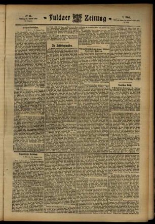 Zweite Ausgabe vom Samstag, den 20. Januar 1912.