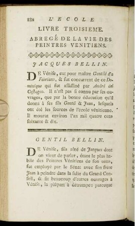 Livre Troisieme. Abregé De La Vie Des Peintres Venitiens.