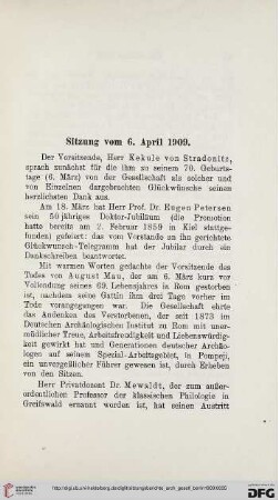 Sitzung vom 6. April 1909