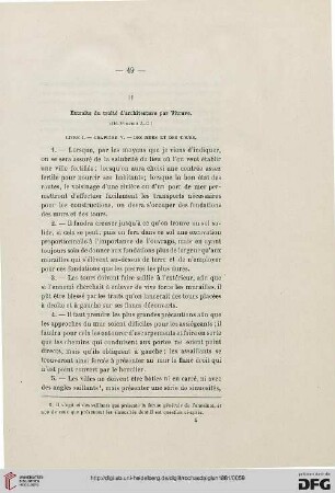 II: Extraits du traité d’architecture par Vitruve