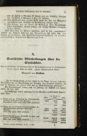 Statistische Mittheilungen über die Sittlichkeit : nach den statistischen Mittheilungen über die Geschäftsverwaltung der Justizbehörden in den Jahren 1854 und 1855 (Justiz-Ministerialblatt 1855)