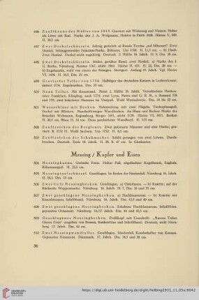 Messing, Kupfer, Eisen (Nr. 504-533)
