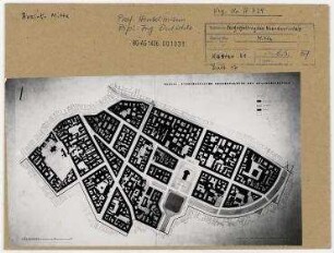 Berlin - Städtebauliche Neugestaltung des Neanderviertels (zwischen Köpenicker Straße und Sektorengrenze). Berlin, Mitte, Neanderviertel/Köpenicker Straße/Prinzenstraße (seit 1960 Heinrich-Heine-Straße)/Neanderstraße (seit 1960 Heinrich-Heine-Straße)/Annenstraße/Dresdener Straße/Schmidstraße/Neue Jakobstraße/Melchiorstraße/Michaelkirchstraße/Engelbecken/Engeldamm
