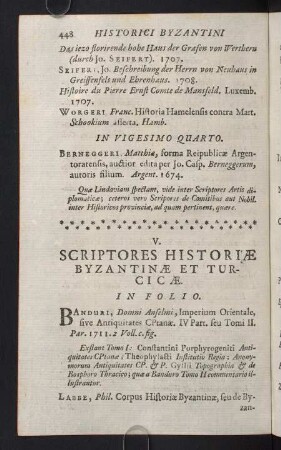 448-526, V. Scriptores Historiae Byzantinae et Turcicae - VI. Historiae Gallicae Scriptores