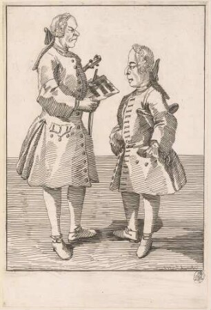 Der Musiker Christian Friedrich Horn und der Ratsherr und Sekretär Federico de Rossi, Bl. 11 des „Recueil de Quelques Desseins"
