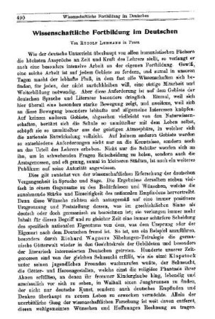 Wissenschaftliche Fortbildung im Deutschen