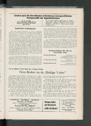 Un as ümmer to'n Slutt no 'n beten Platt: Hein Becker un de "Heilige Vader"