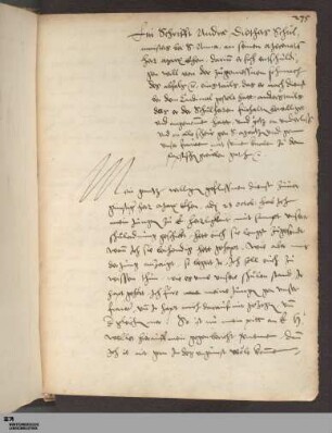 21. Ein Schrifft Andr. Diethers Schulmeisters bei S. Anna (in Augsburg) (abgeschrieben 1551)
