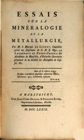 Essai sur la minéralogie