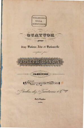 Partition des quatuors, 48. [H 3,34 ; op. 20,4]. - 24 S. - Pl.-Nr. 815