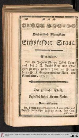 Kurfürstlich Mainzischer Eichsfelder Staat